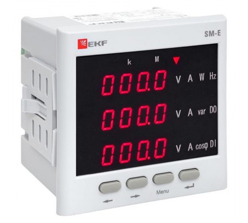 Многофункциональный измерительный прибор SM-Е с реле на панель 96х96 (квадратный вырез)  (без поверки)sm-963erEKF