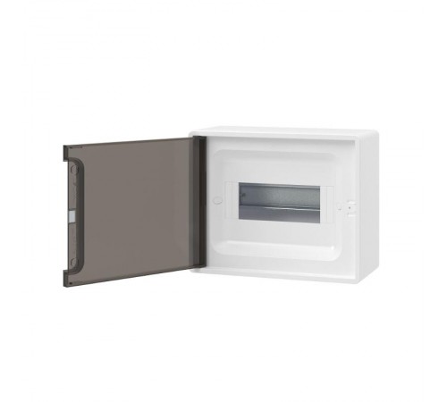 Щиток 8 мод настенный FRAME, белый, с тонированной дверцей, с 1 шиной PEN на 8 отв.  F08W1WD  DKC