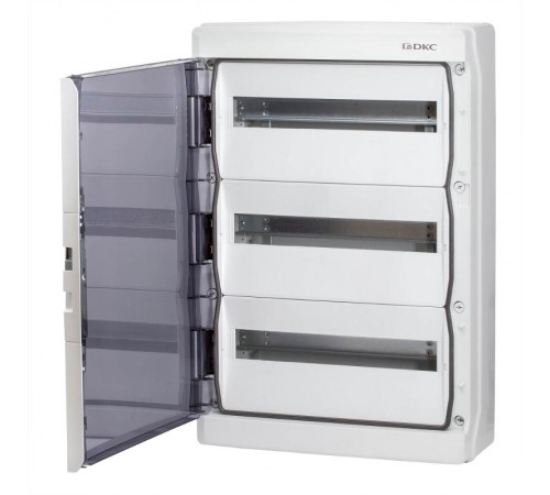 Щиток настенный с дверцей 54 мод.,IP65, серый, с клеммным блоком 63А  RB54W6TGD  DKC