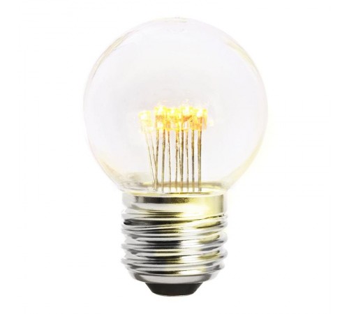 Лампа светодиодная, (1W) 230V E27 2700K G45 прозрачая, LB-378  41918  FERON