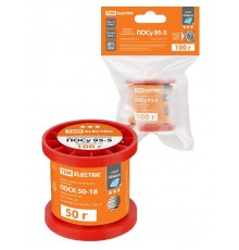 Припой ПОСу 95-5, проволока, ГОСТ 21931-76, 1 мм, 100 г, катушка, инд. упак., "Алмаз"  SQ1025-1816  TDM