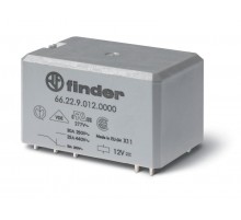 Силовое электромеханическое реле; монтаж на печатную плату, раздвоенные выводы; 2NO 30A; контакты AgCdO; катушка 110В AC; сте  662281100300  Finder