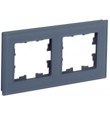 BRITE Рамка 2-ая РУ-2-2-Бр стекло маренго матовый  BR-M22-G-31-K35  IEK