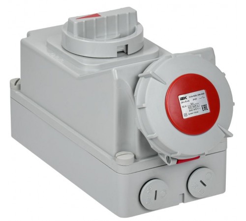 Розетка с механической блокировкой ССИ-825 32А-6ч 380В 3P+PE+N IP67  PSR12-032-5-5-67  IEK