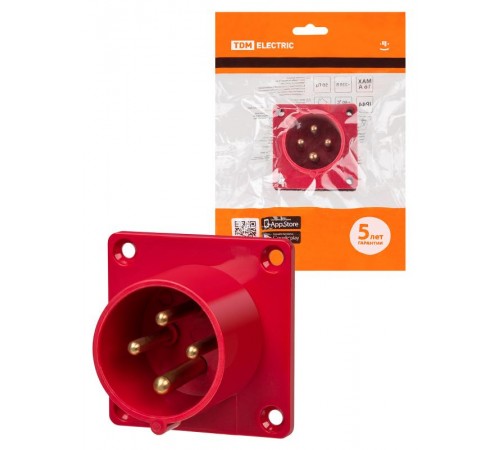 Вилка 614 скрытая 3Р+РЕ 16А 380В IP44  SQ0607-0002  TDM