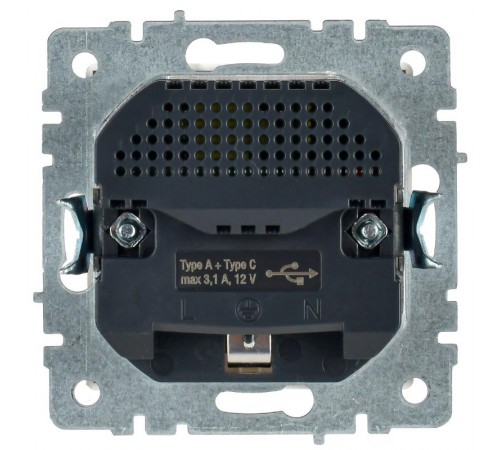 BRITE Розетка с заземлением со шторками 16А с USB A+C 18Вт РЮш11-1-БрБ белый  BR-R14-16-U22-018-K01  IEK