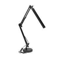 Светильник настольный с 2 креплениями (подставка и струбцина) LED, 10Вт, 3 цвета свечения, диммируемый, черный  75-0225  REXANT