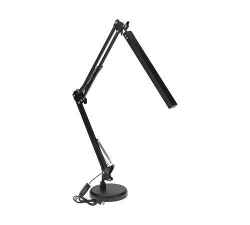 Светильник настольный с 2 креплениями (подставка и струбцина) LED, 10Вт, 3 цвета свечения, диммируемый, черный  75-0225  REXANT