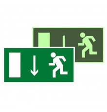Знак эвакуационный E 10 "Указатель двери эвакуационного выхода (левосторонний)" 150х300 мм  pn-e-10-f  EKF