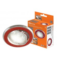 Светильник точечный встраиваемый под лампу поворотный СВ 02-06 MR16 50Вт G5.3 красный блеск/хром  SQ0359-0037  TDM