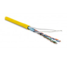 Кабель витая пара FUTP4-C5E-P26-IN-LSZH-YL-100 (100м)эк.F/UTP,к.5e,4п.(26AWG),мног.(patch),э.-ф.,LSZH,нг(С)-HF,-20°C-+75°C,желт.  243617  Hyperline