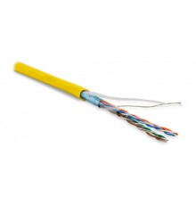 Кабель витая пара FUTP4-C5E-P26-IN-LSZH-YL-100 (100м)эк.F/UTP,к.5e,4п.(26AWG),мног.(patch),э.-ф.,LSZH,нг(С)-HF,-20°C-+75°C,желт.  243617  Hyperline