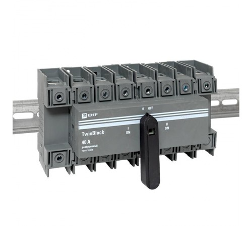 Рубильник 40A 4P реверсивный c рукояткой для прямой установки TwinBlock  tb-s-40-4p-rev  EKF