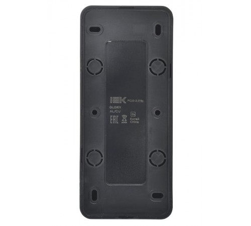 GLORY Розетка 3-местная без з/к/ш о/у 10А РС23-2-ХЧм черный матовый  ERH30-K02M-10  IEK