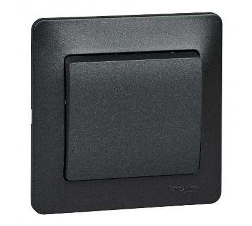 Glossa Антрацит Выключатель 1-клавишный, сх.1, 10АХ (в сборе)  GSL000712  SE