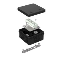 Коробка огнестойкая для о/п 40-0210-FR6.0-6 Е15-Е120 RAL9005 80х80х40 черная  40-0210-9005-FR6.0-6  Промрукав