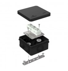 Коробка огнестойкая для о/п 40-0210-FR6.0-6 Е15-Е120 RAL9005 80х80х40 черная  40-0210-9005-FR6.0-6  Промрукав