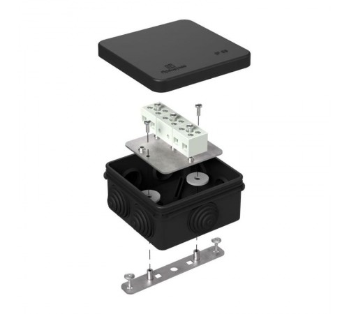 Коробка огнестойкая для о/п 40-0210-FR6.0-6 Е15-Е120 RAL9005 80х80х40 черная  40-0210-9005-FR6.0-6  Промрукав