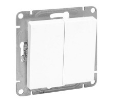 Механизм выключателя, двухклавишный, проходной, белый Эпика EKF  UP1-SWW-21  EKF