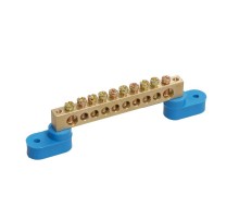 Шина "N" нулевая 6х9мм 10/2 (10 групп/крепеж по краям) с двумя угловыми изоляторами (10 шт/уп)  PR08.28931  Промрукав