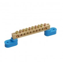 Шина "N" нулевая 8x12мм 10/2 (10 групп/крепеж по краям) с двумя угловыми изоляторами (10 шт/уп)  PR08.28942  Промрукав