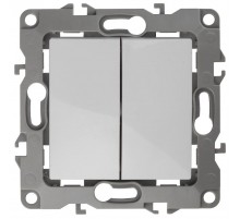 Переключатель ЭРА Серия 12 12-1112-01 перекрёстный двойной, 10АХ-250В, белый   Б0065269  ЭРА