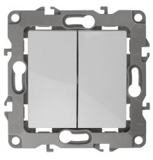 Переключатель ЭРА Серия 12 12-1112-01 перекрёстный двойной, 10АХ-250В, белый   Б0065269  ЭРА