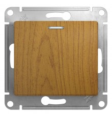 Glossa Дерево Дуб Выключатель 1-клавишный с подсветкой, сх.1а, 10АХ  GSL000513  SE