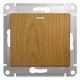 Glossa Дерево Дуб Выключатель 1-клавишный с подсветкой, сх.1а, 10АХ  GSL000513  SE