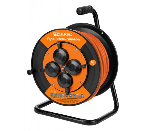 Удлинитель силовой УКз16-004 (IP44 4 места/40м ПВС 3х1,0)  SQ1301-0548  TDM