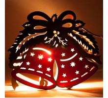 Фигура световая  деревянная "Колокольчики красные" LT069 , 1 лампа накаливания, 30*5*25 см, IP20  26827  FERON