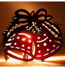 Фигура световая  деревянная "Колокольчики красные" LT069 , 1 лампа накаливания, 30*5*25 см, IP20  26827  FERON