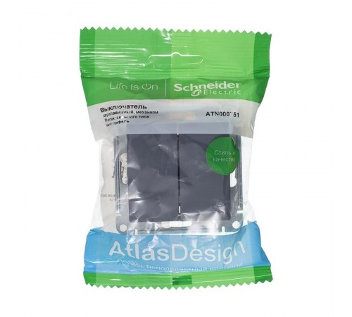 AtlasDesign Грифель Выключатель 2-клавишный сх.5, 10АХ, механизм  ATN000751  SE