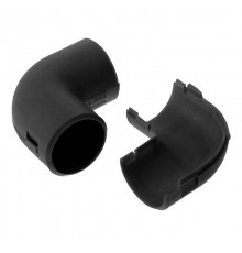 Соединитель угловой разборный черный д16 (100шт/1000шт уп/кор)  PR13.0191  Промрукав