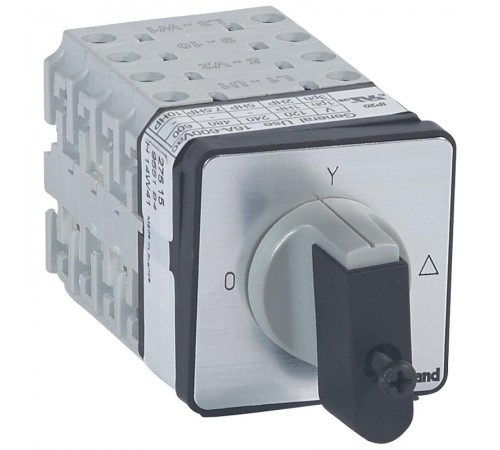 Переключатель трехфазного электродвигателя - на одно направление - PR 17 - 8 контактов - крепление на дверце  027515  Legrand