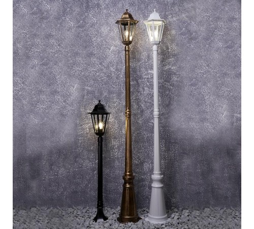 Светильник садово-парковый 6211 100W 230V E27 195*195*2130мм черное золото  11206  FERON