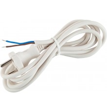 Шнур для бра ЭРА UX-ШВВП-2x0,75-3m-W с вилкой без заземления ШВВП 2x0,75 3м белый   Б0055559  ЭРА