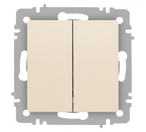 Выключатель Intro Accent 6-104-02 двойной, 10А-250В, IP20, СУ, AL/CU, слоновая кость  Б0063482  Intro