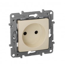 Etika Слоновая кость Розетка без заземления со шторками, винтовые клеммы  672334  Legrand