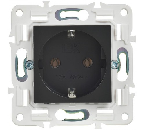 SKANDY Розетка с заземлением без защитных шторок 16А SK-R05Bl черный  SK-R11-16-K02  IEK