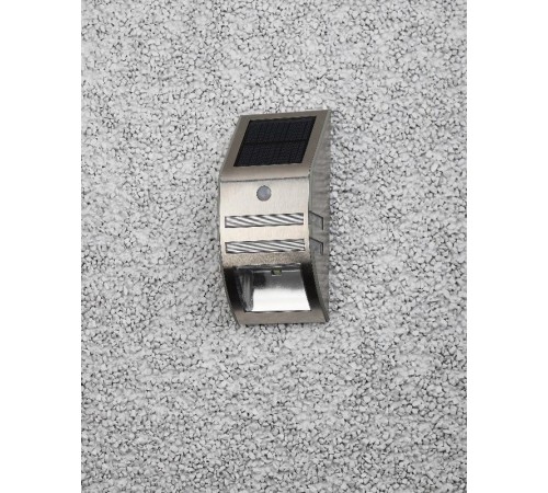 ERFS012-26 Фасадный светильник Хром, на солнечной батарее, 3LED, 50lm  Б0044252  ЭРА