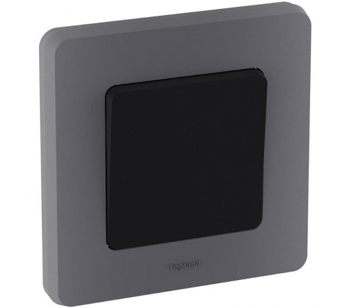Inspiria Антрацит Выключатель 1-клавишный С/У без рамки  673603  Legrand