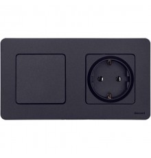 Inspiria Антрацит Выключатель 1-клавишный С/У без рамки  673603  Legrand