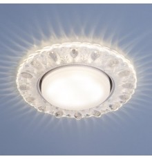 Светильник точечный встраиваемый 3026 GX53 CL прозрачный с подсветкой  a041528  Elektrostandard