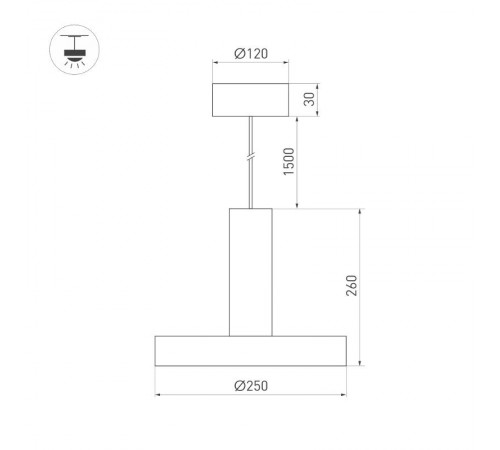 Светильник SP-ERIC-R250-8W Day4000 (WH, 120 deg, 230V) (Arlight, IP20 Металл, 3 года)  035928  Arlight