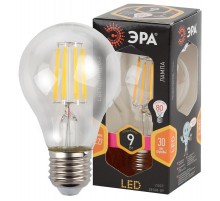 Лампа светодиодная F-LED A60-9W-827-E27 (филамент, груша, 9Вт, тепл, Е27)  Б0043433  ЭРА