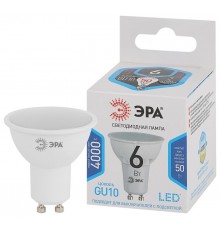 Лампа светодиодная STD LED MR16-6W-840-GU10 6Вт софит нейтральный белый свет  Б0056118  ЭРА