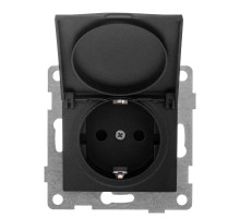 Bravo Розетка 1-ой с/з с з/ш и крышкой, СУ , 16А, 250В, жемчуг  С10Р91-028  GUSI Electric