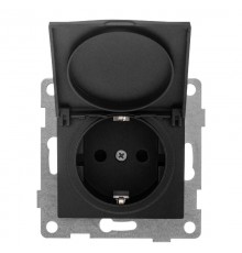 Bravo Розетка 1-ой с/з с з/ш и крышкой, СУ , 16А, 250В, жемчуг  С10Р91-028  GUSI Electric