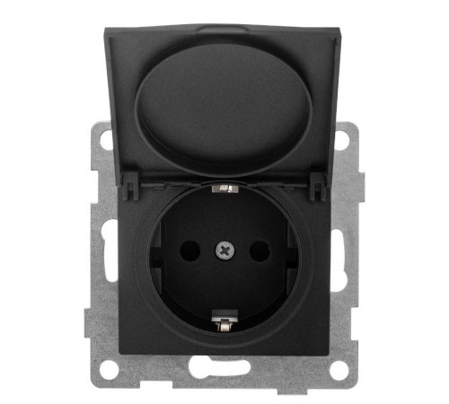 Bravo Розетка 1-ой с/з с з/ш и крышкой, СУ , 16А, 250В, жемчуг  С10Р91-028  GUSI Electric